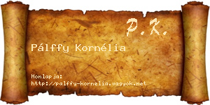 Pálffy Kornélia névjegykártya